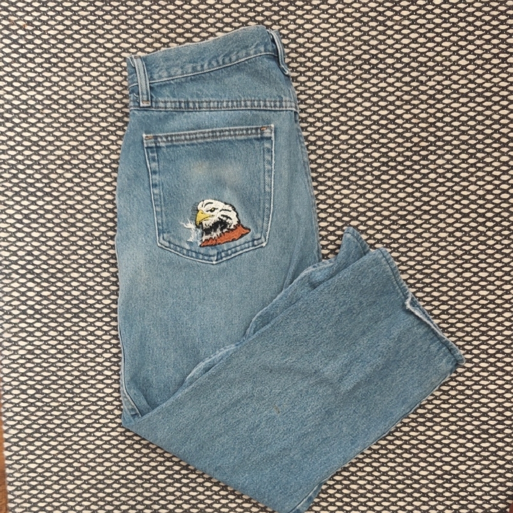 Vintage Rustler Straight Jeans with Patch